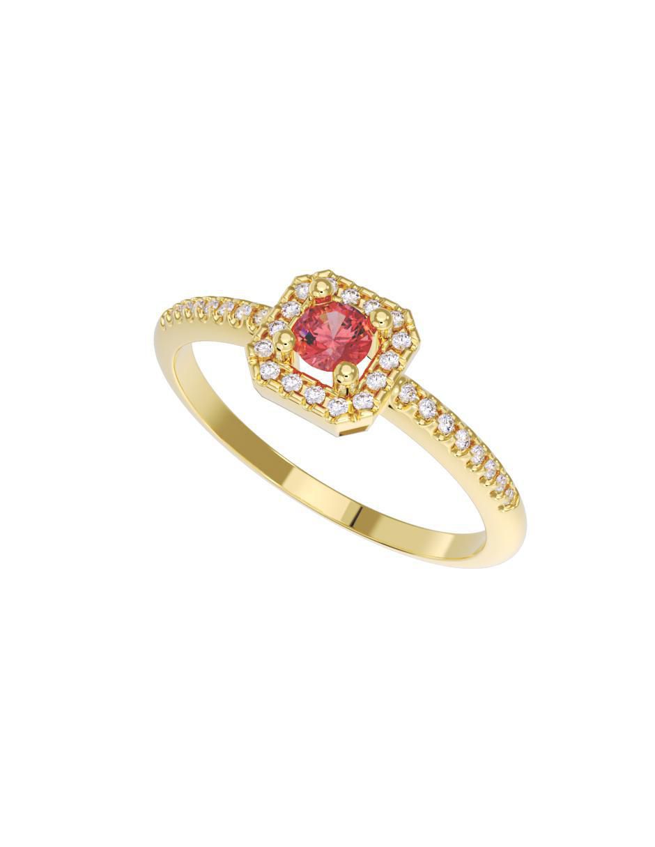 Anillo de compromiso "de" oro 14 k fonelli sin familia zirconia