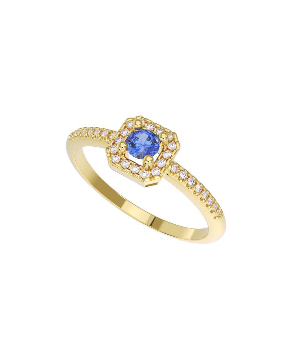 Anillo de compromiso "de" oro 14 k fonelli sin familia zirconia