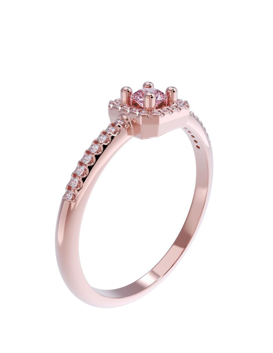 Anillo de compromiso de oro 14 k 3