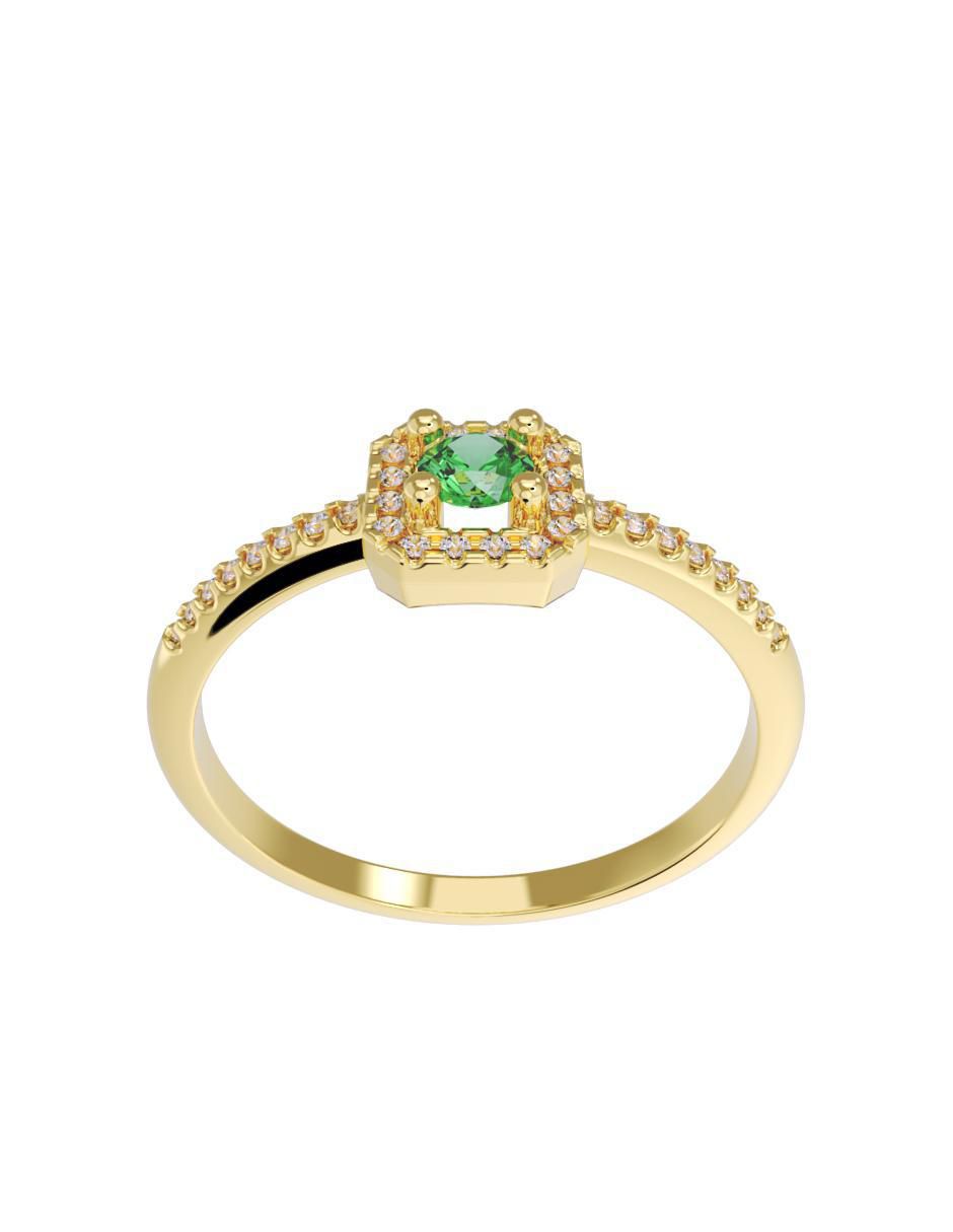 Anillo de compromiso "de" oro 14 k fonelli sin familia zirconia