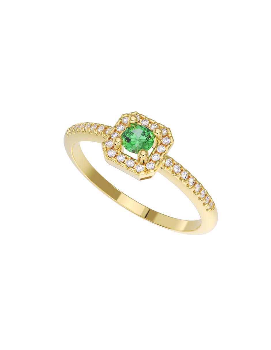 Anillo de compromiso "de" oro 14 k fonelli sin familia zirconia