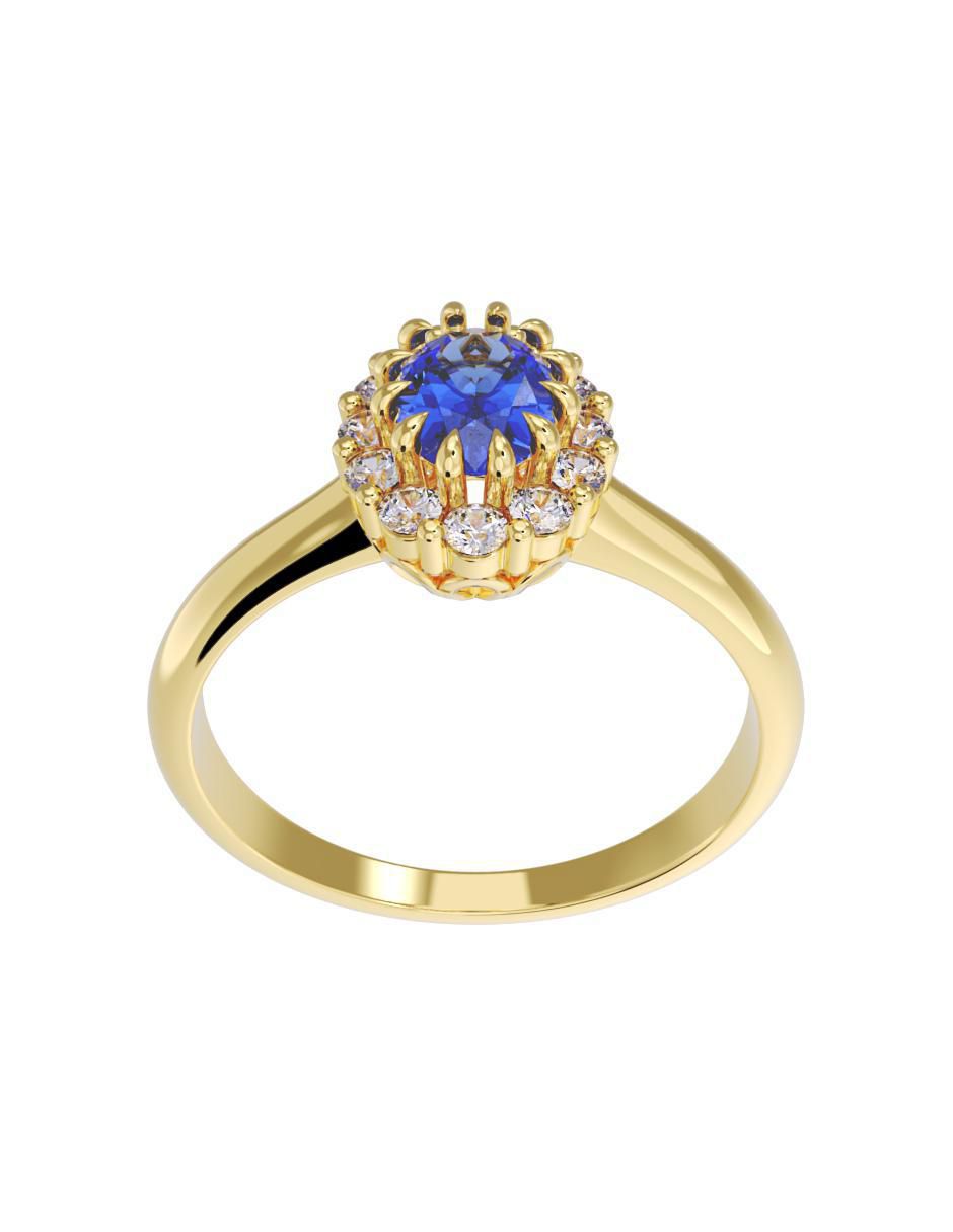 Anillo de compromiso "de" oro 14 k fonelli sin familia zirconia