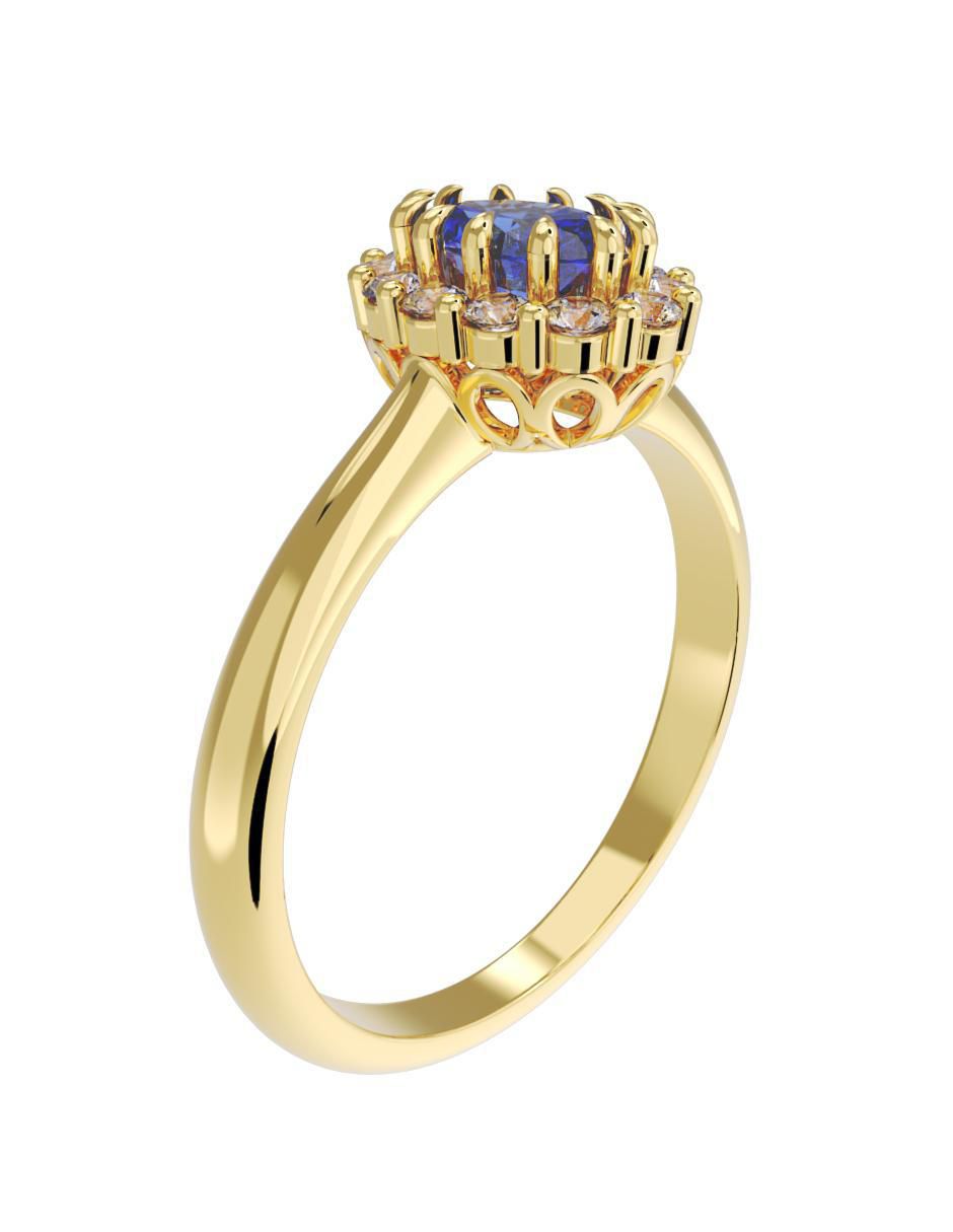 Anillo de compromiso "de" oro 14 k fonelli sin familia zirconia
