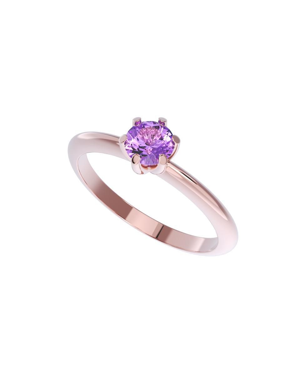 Anillo de compromiso de oro 14 k 4