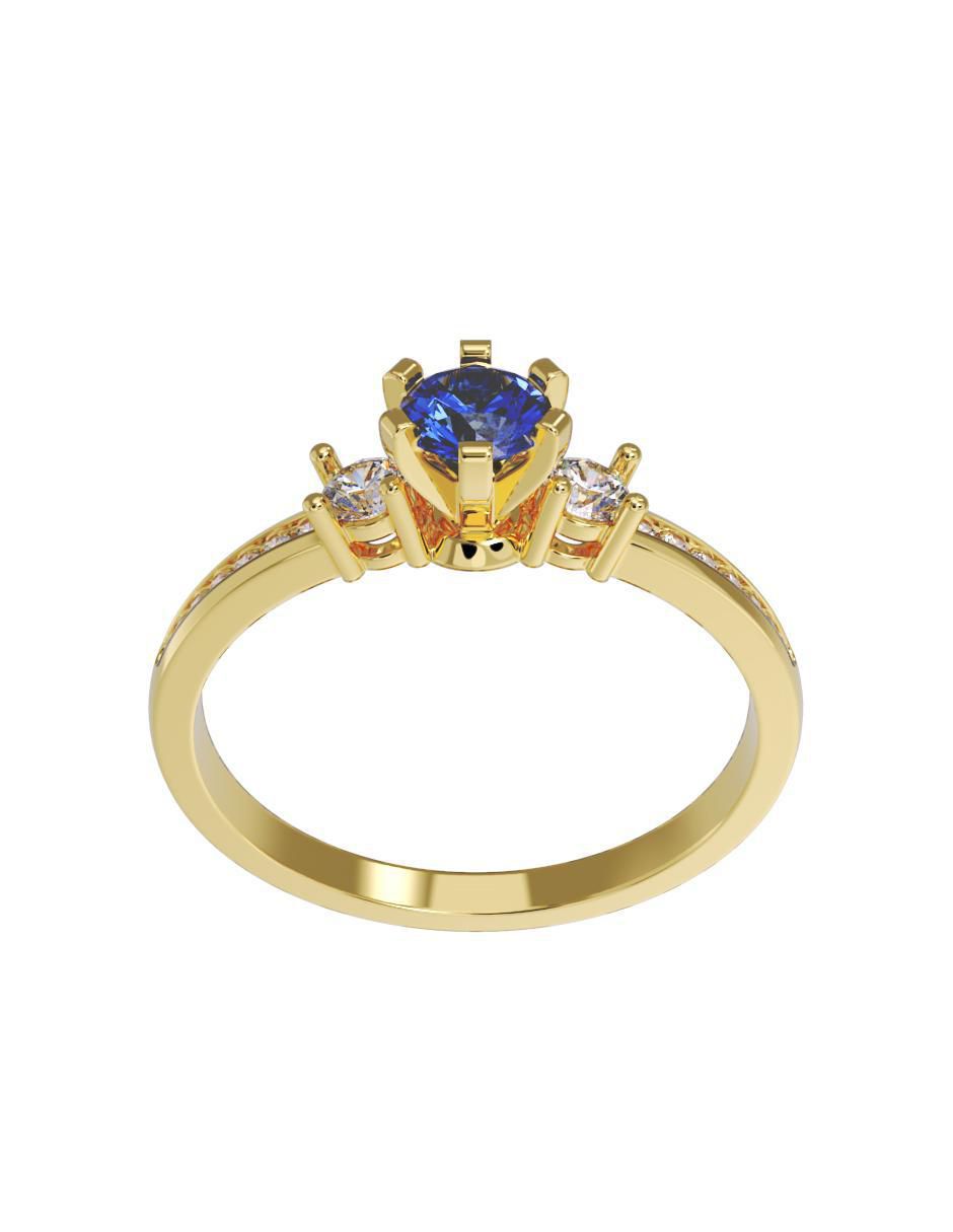 Anillo de compromiso "de" oro 10 k fonelli sin familia zirconia