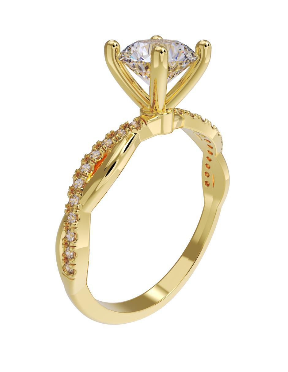 Anillo de compromiso "de" oro 10 k fonelli sin familia zirconia