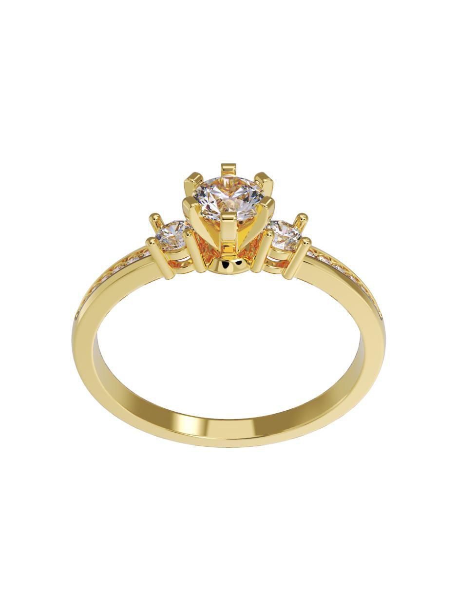 Anillo de compromiso "de" oro 10 k fonelli sin familia zirconia