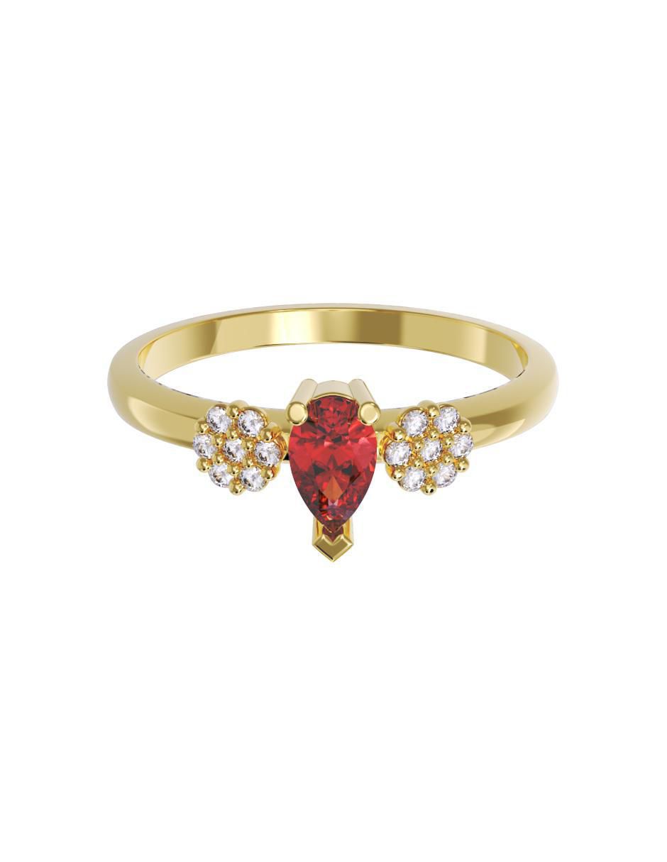 Anillo de compromiso de oro 10 k