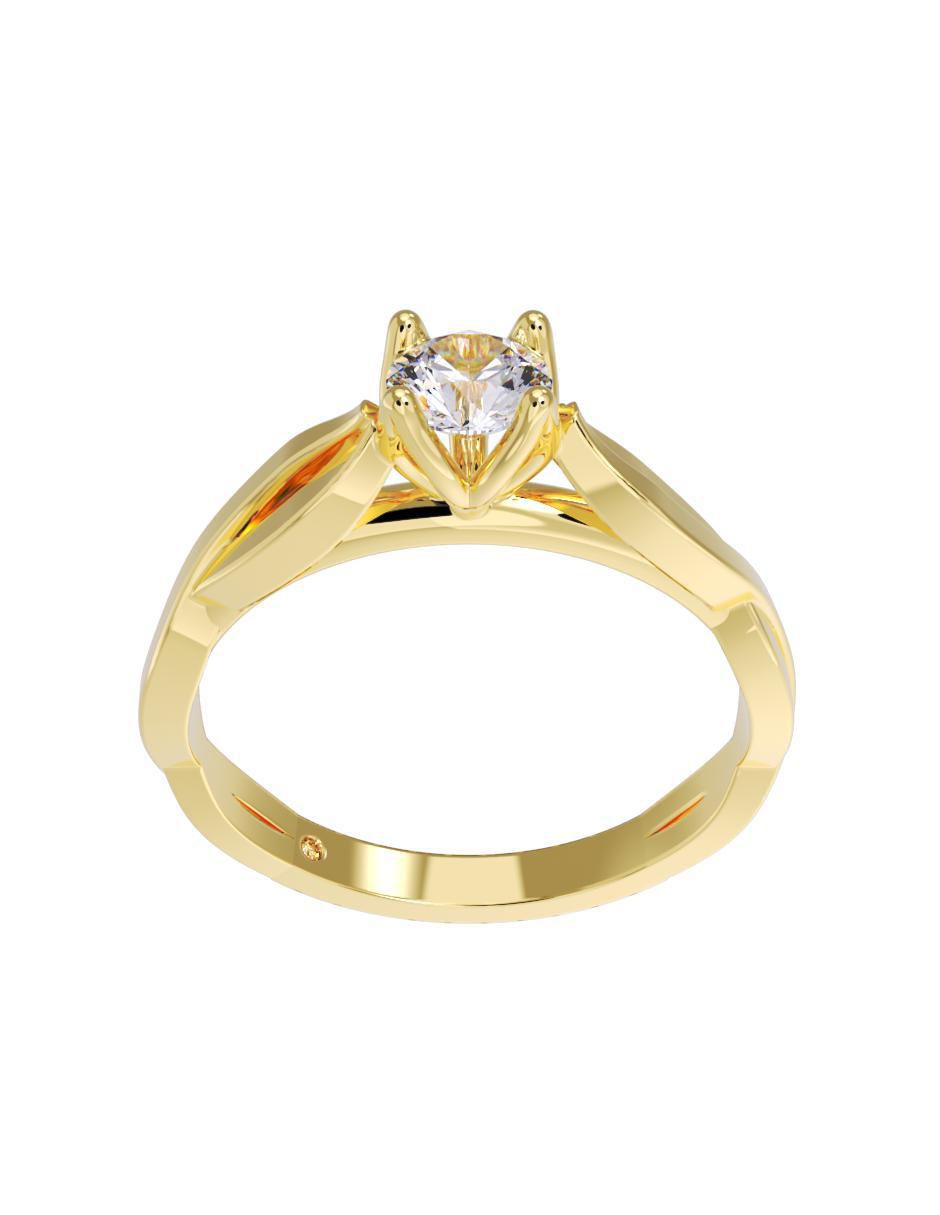 Anillo de compromiso "de" oro 10 k fonelli sin familia zirconia
