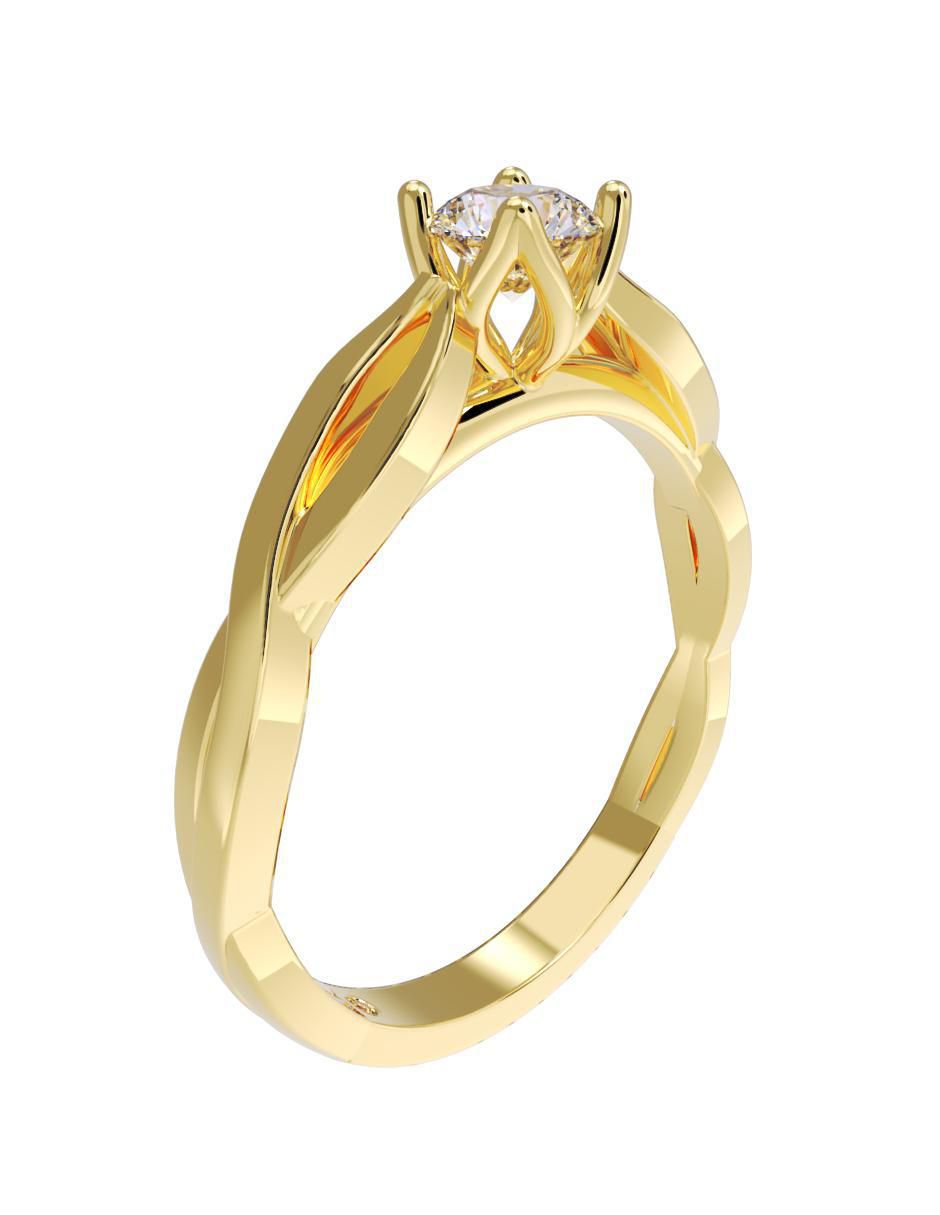 Anillo de compromiso "de" oro 10 k fonelli sin familia zirconia