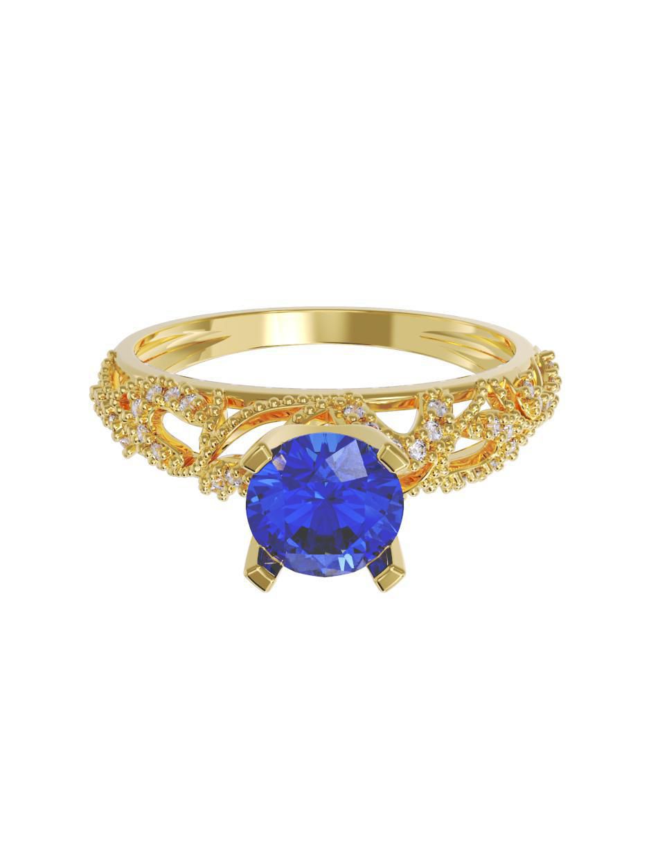 Anillo de compromiso de oro 10 k