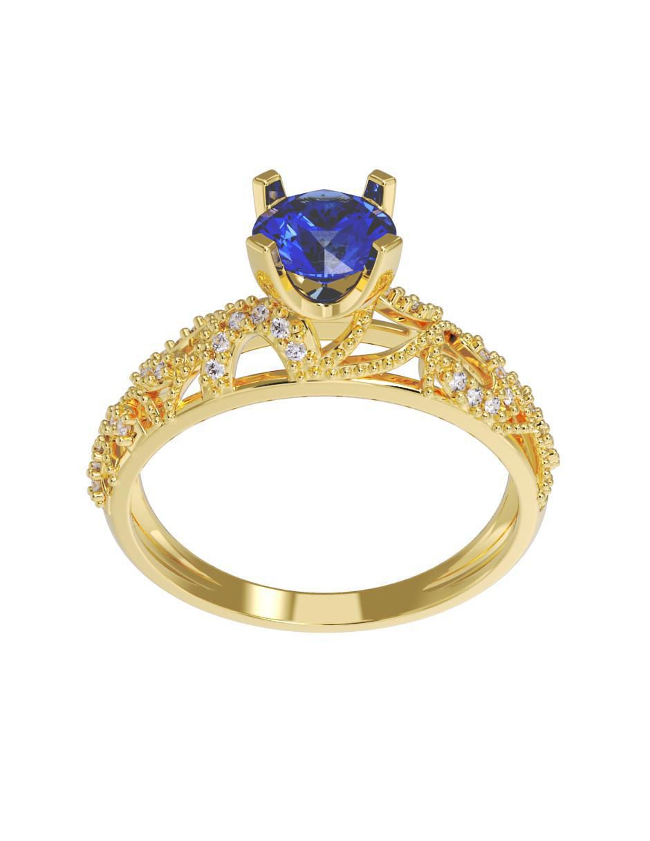 Anillo de compromiso de oro 10 k 2