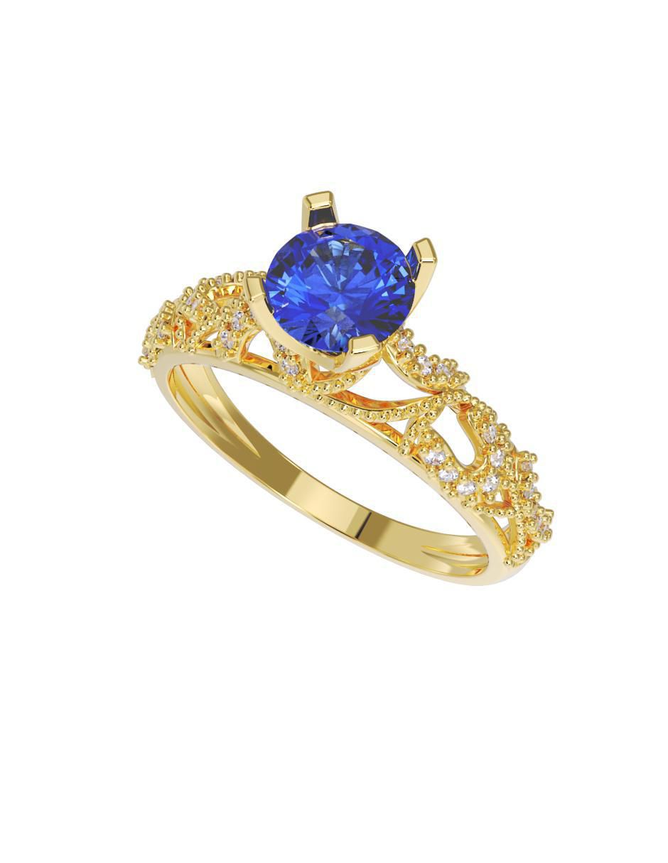 Anillo de compromiso de oro 10 k 4