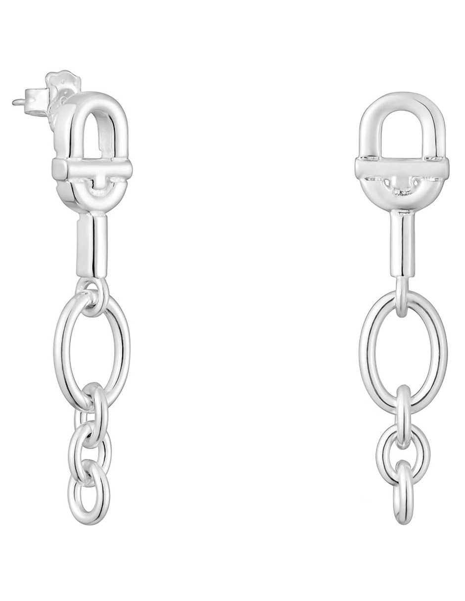 Aretes largos Manifesto de plata P 925 con acabado brillante Aretes largos Manifesto de plata P 925 con acabado brillante