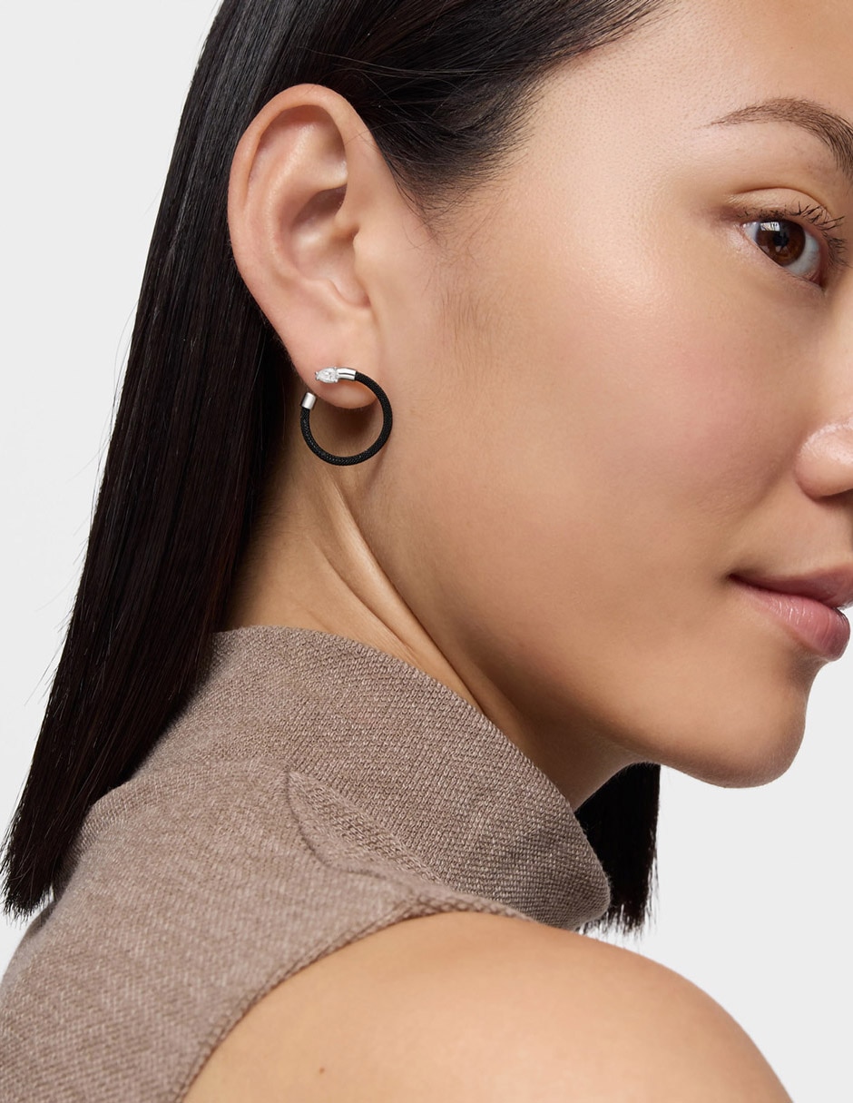 Aretes de aro Mesh LGD con acabado texturizado diamante de laboratorio 3