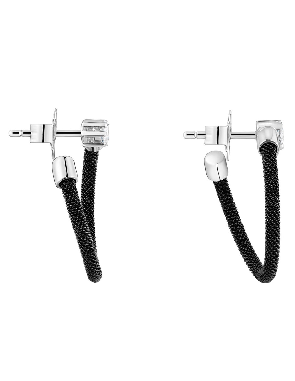 Aretes de aro Mesh LGD con acabado texturizado diamante de laboratorio 5
