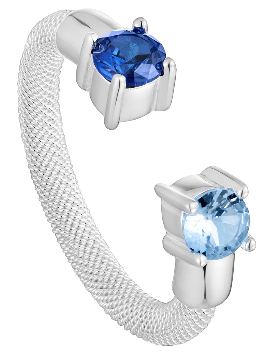 Anillo con gema circular Mesh LGG P 925 de plata espinela brillante 2