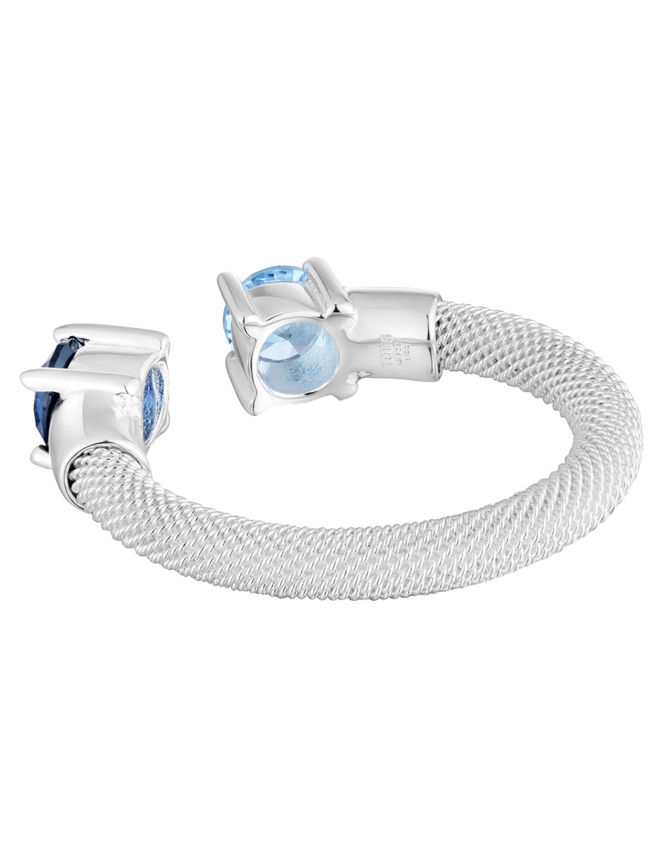 Anillo con gema circular Mesh LGG P 925 de plata espinela brillante 3