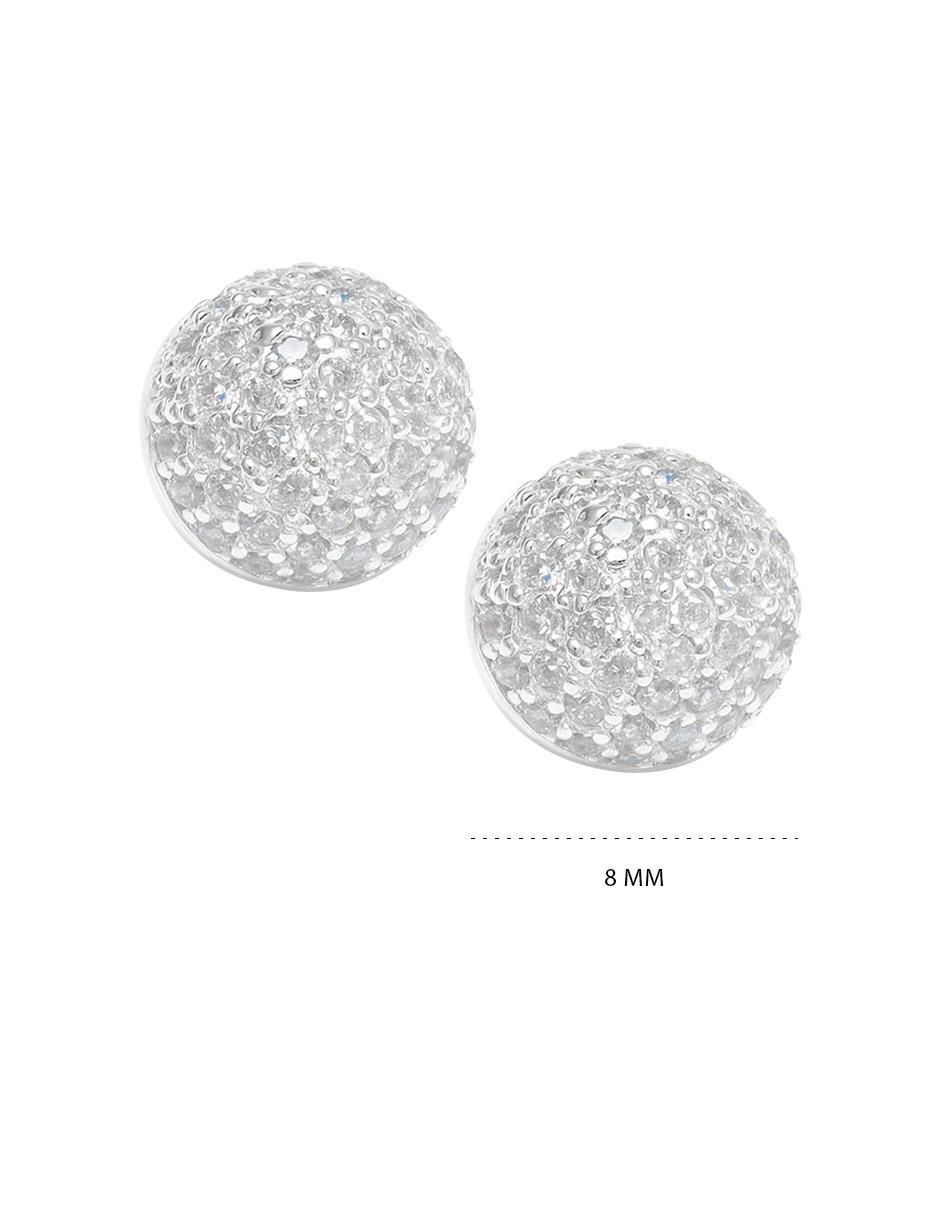 Broqueles circulares de plata P 925 con acabado plateado zirconia 5