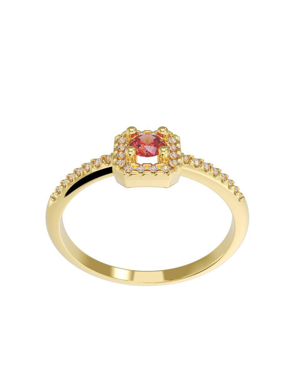 Anillo de compromiso "de" oro 10 k fonelli sin familia zirconia