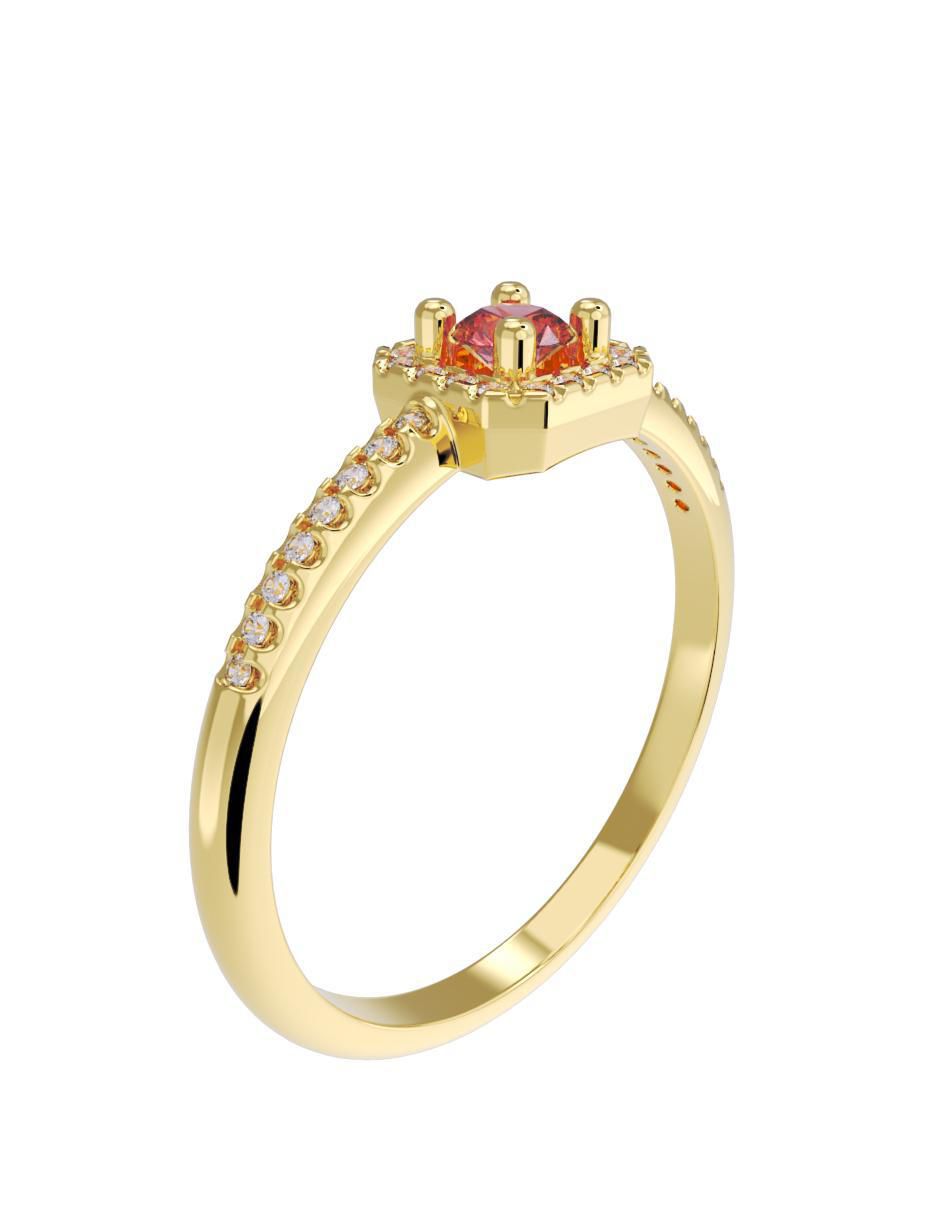 Anillo de compromiso "de" oro 10 k fonelli sin familia zirconia