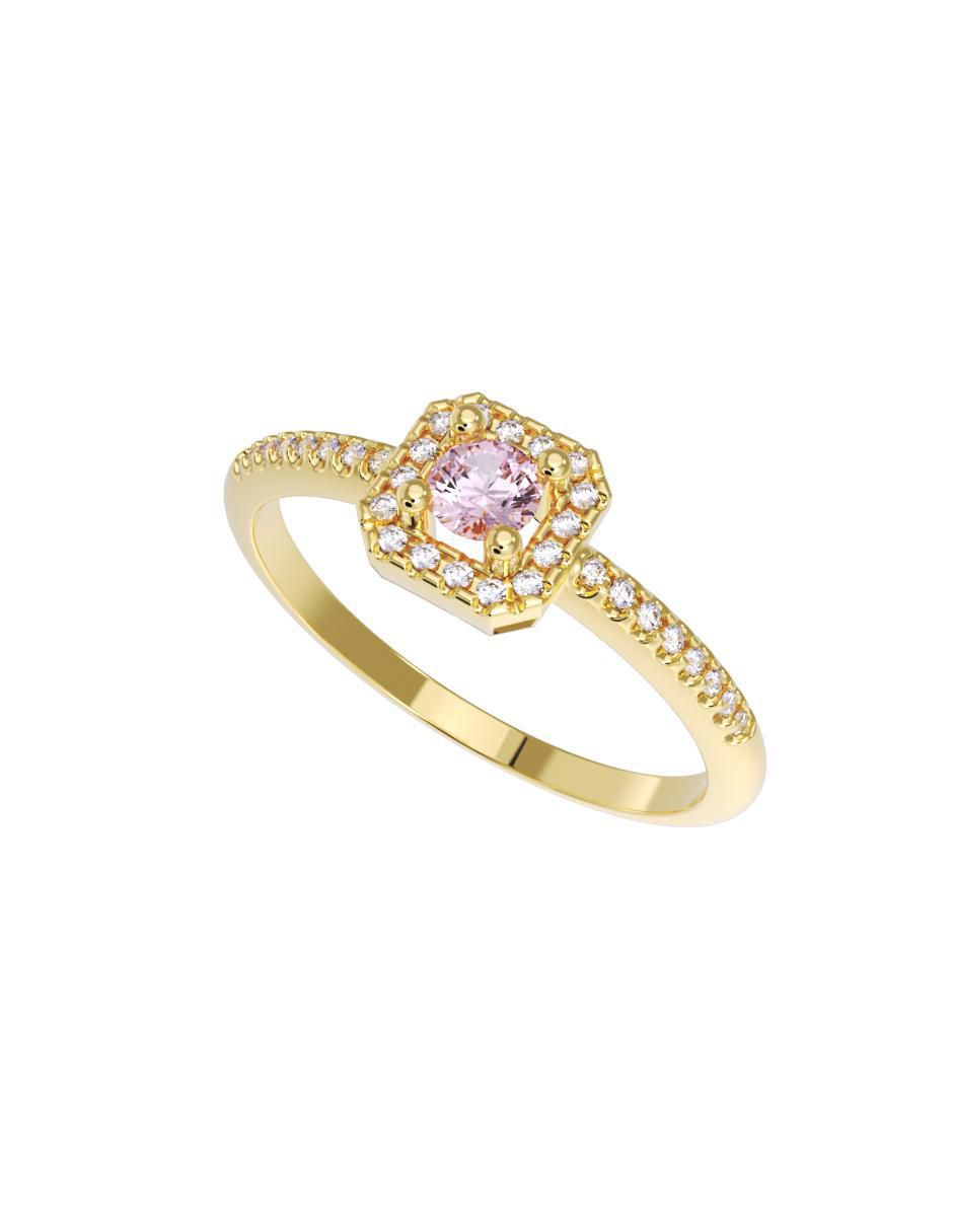 Anillo de compromiso "de" oro 10 k fonelli sin familia zirconia