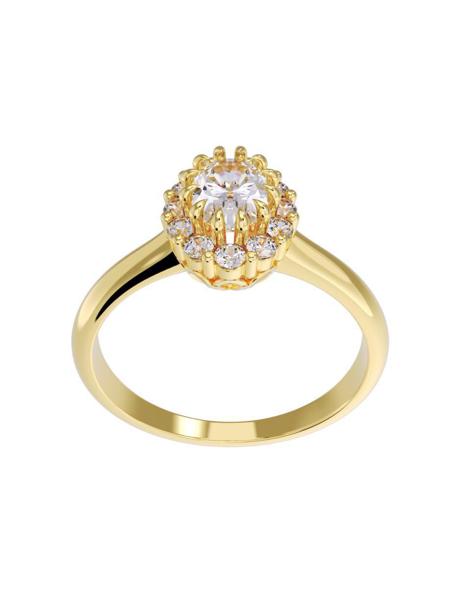 Anillo de compromiso "de" oro 10 k fonelli sin familia zirconia
