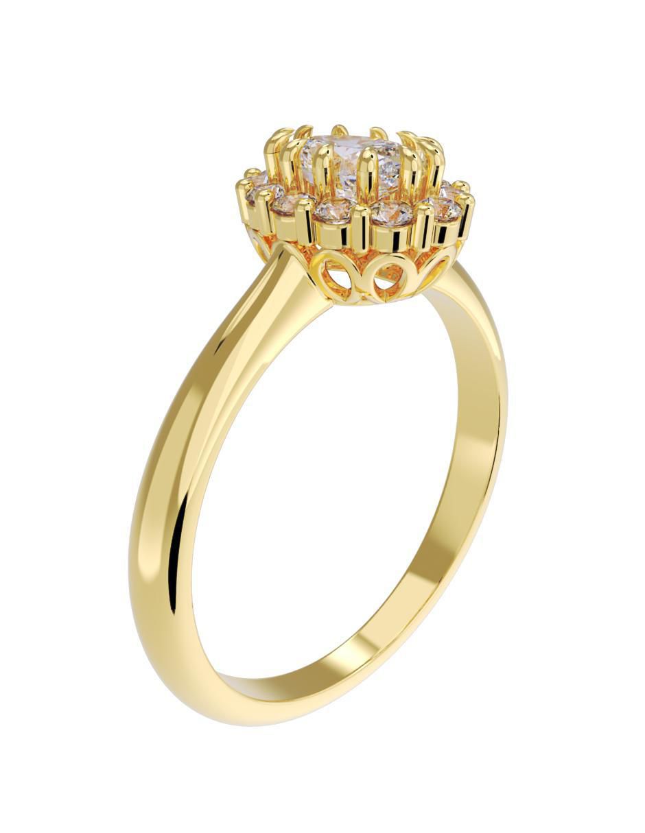 Anillo de compromiso "de" oro 10 k fonelli sin familia zirconia