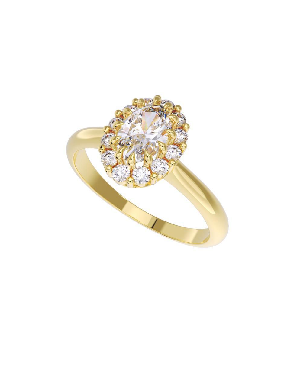 Anillo de compromiso "de" oro 10 k fonelli sin familia zirconia