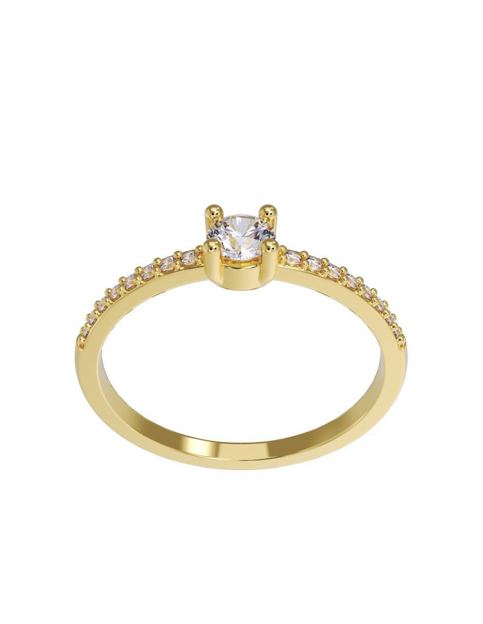 Anillo de compromiso "de" oro 10 k fonelli sin familia zirconia