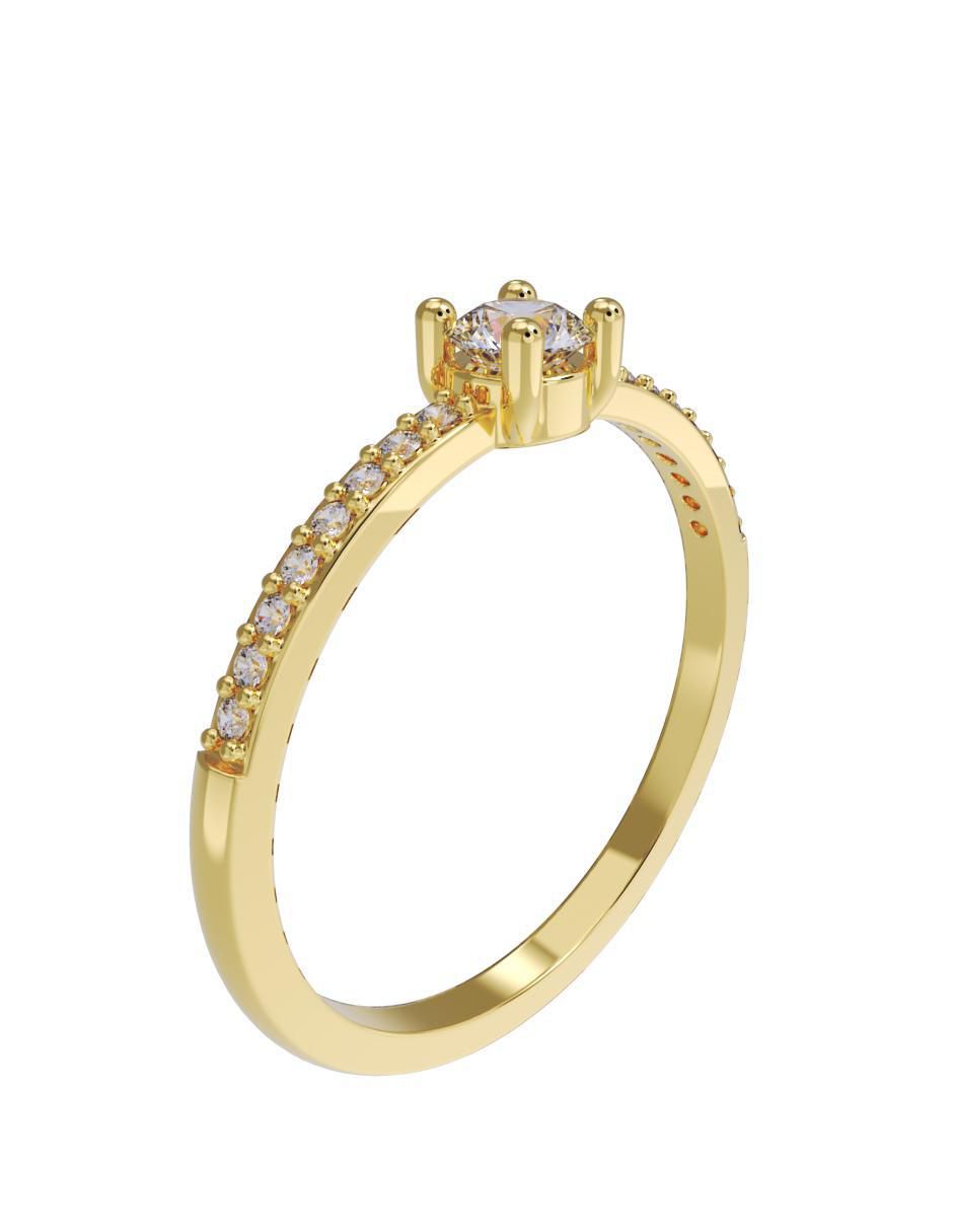 Anillo de compromiso "de" oro 10 k fonelli sin familia zirconia
