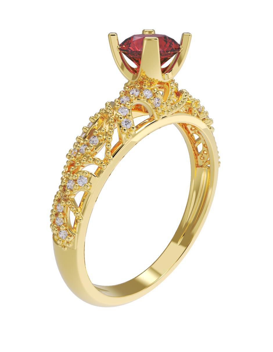 Anillo de compromiso "de" oro 10 k fonelli sin familia zirconia