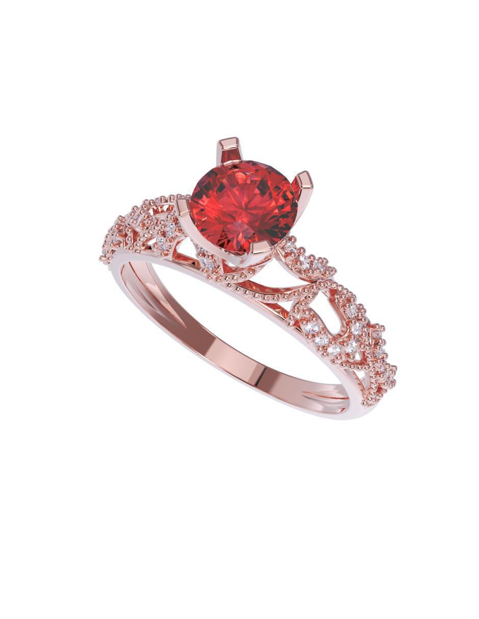 Anillo de compromiso de oro 10 k 4