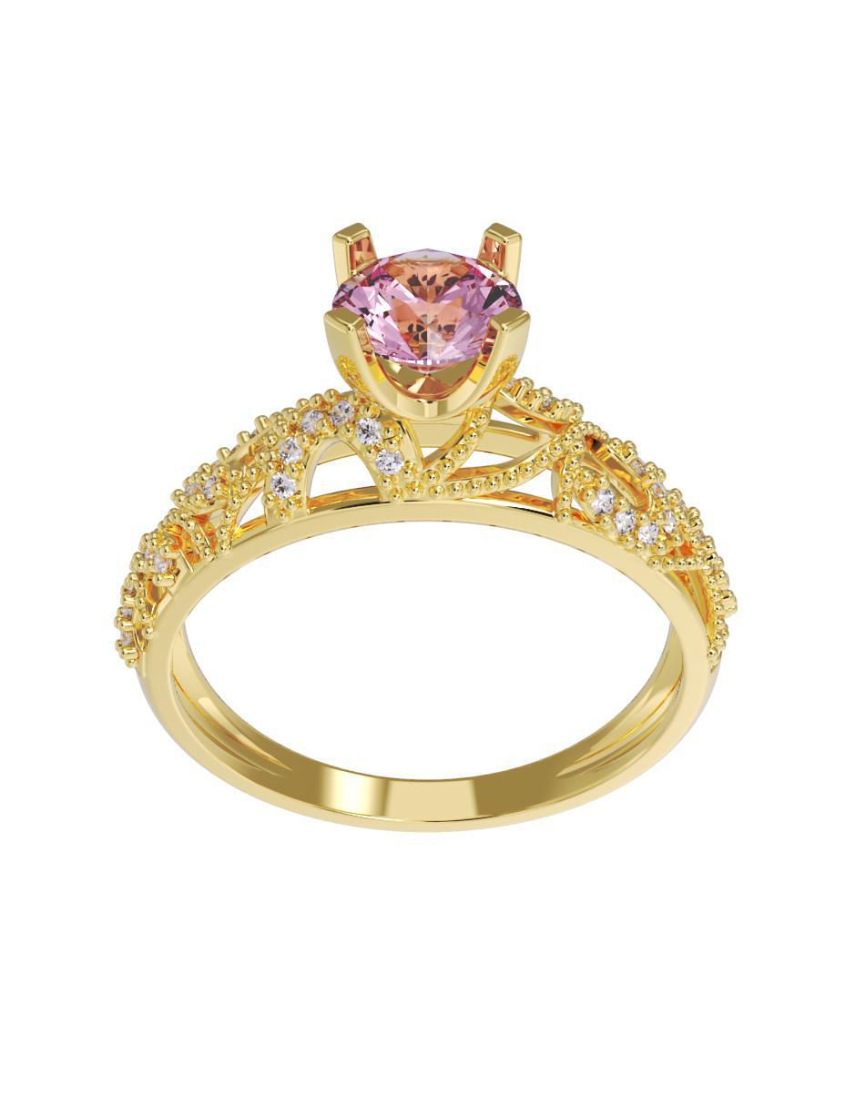 Anillo de compromiso "de" oro 10 k fonelli sin familia zirconia