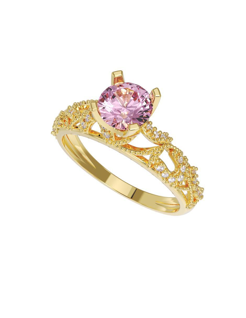 Anillo de compromiso "de" oro 10 k fonelli sin familia zirconia