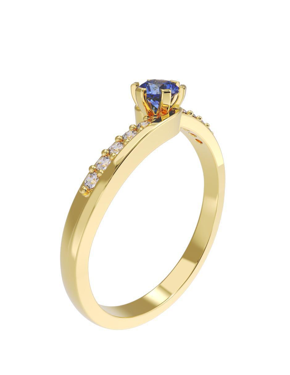 Anillo de compromiso de oro 14 k 3