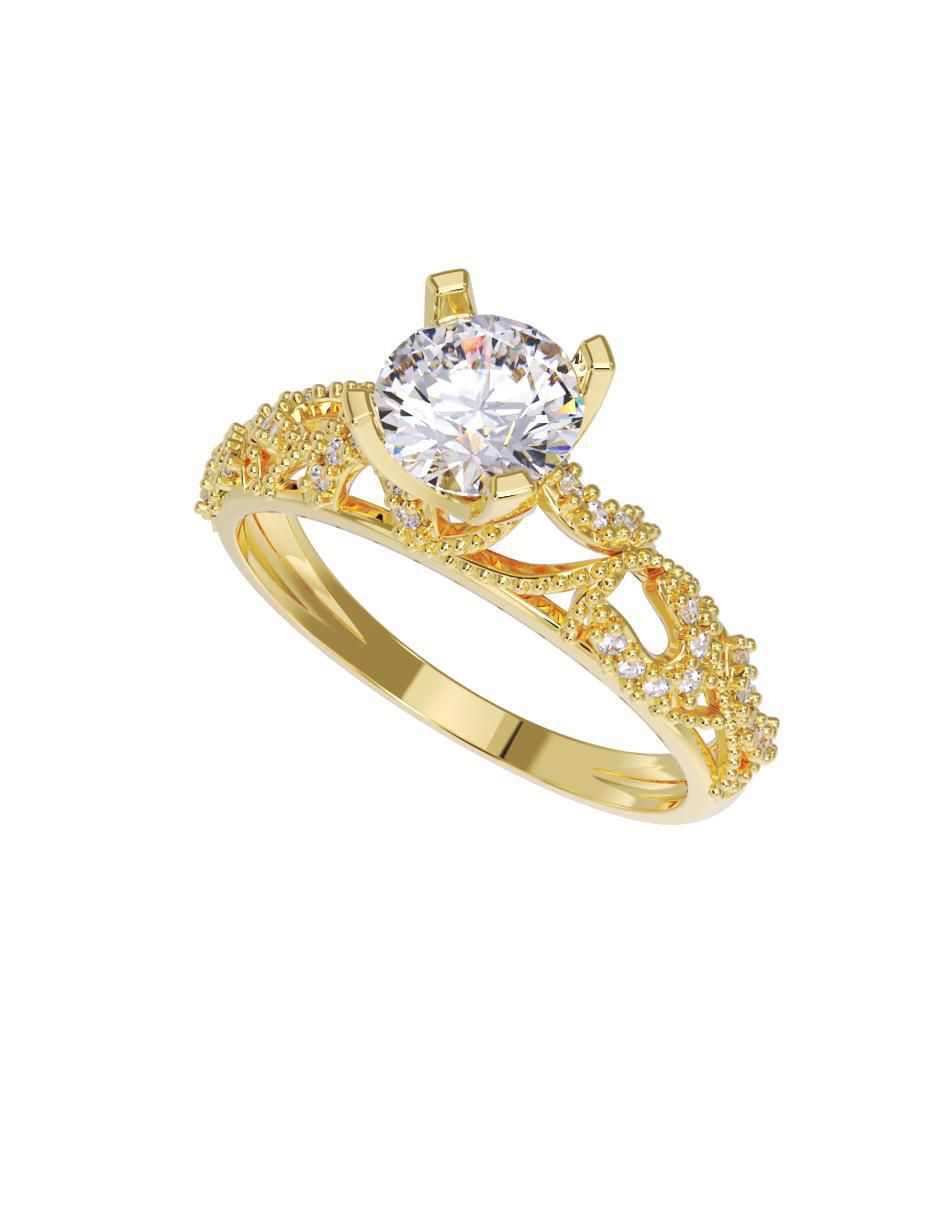 Anillo de compromiso "de" oro 10 k fonelli sin familia zirconia