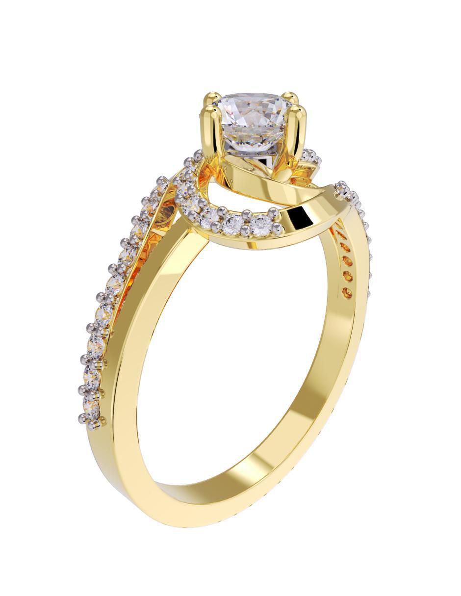 Anillo de compromiso "de" oro 10 k fonelli sin familia zirconia