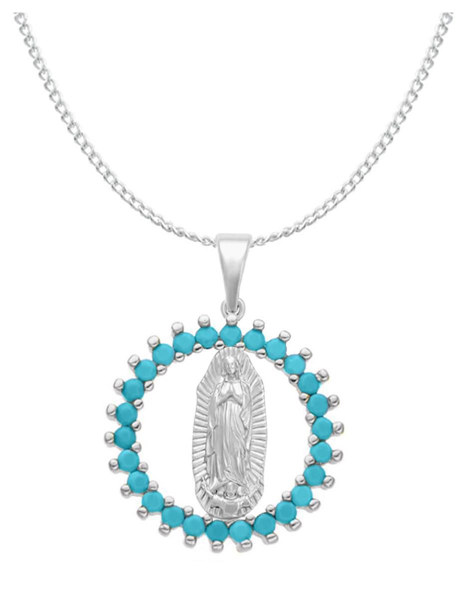 Collar con dije Virgen de Guadalupe de plata P 925