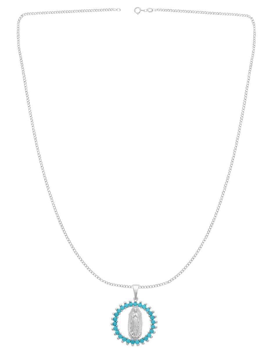 Collar con dije Virgen de Guadalupe de plata P 925 2
