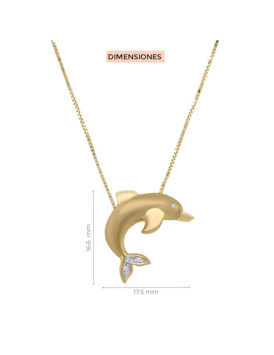 Colgante Y Dije de delfín kaan de oro 14 K diamante 4