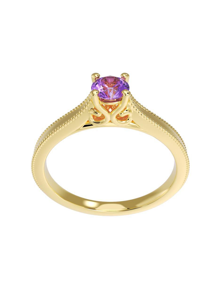 Anillo de compromiso "de" oro 14 k fonelli sin familia zirconia