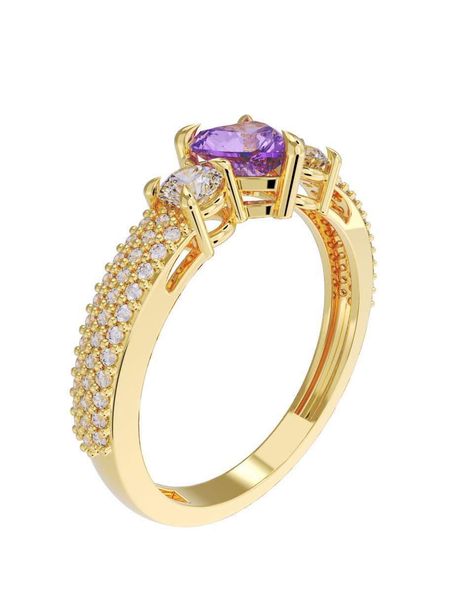 Anillo de compromiso "de" oro 14 k fonelli sin familia zirconia