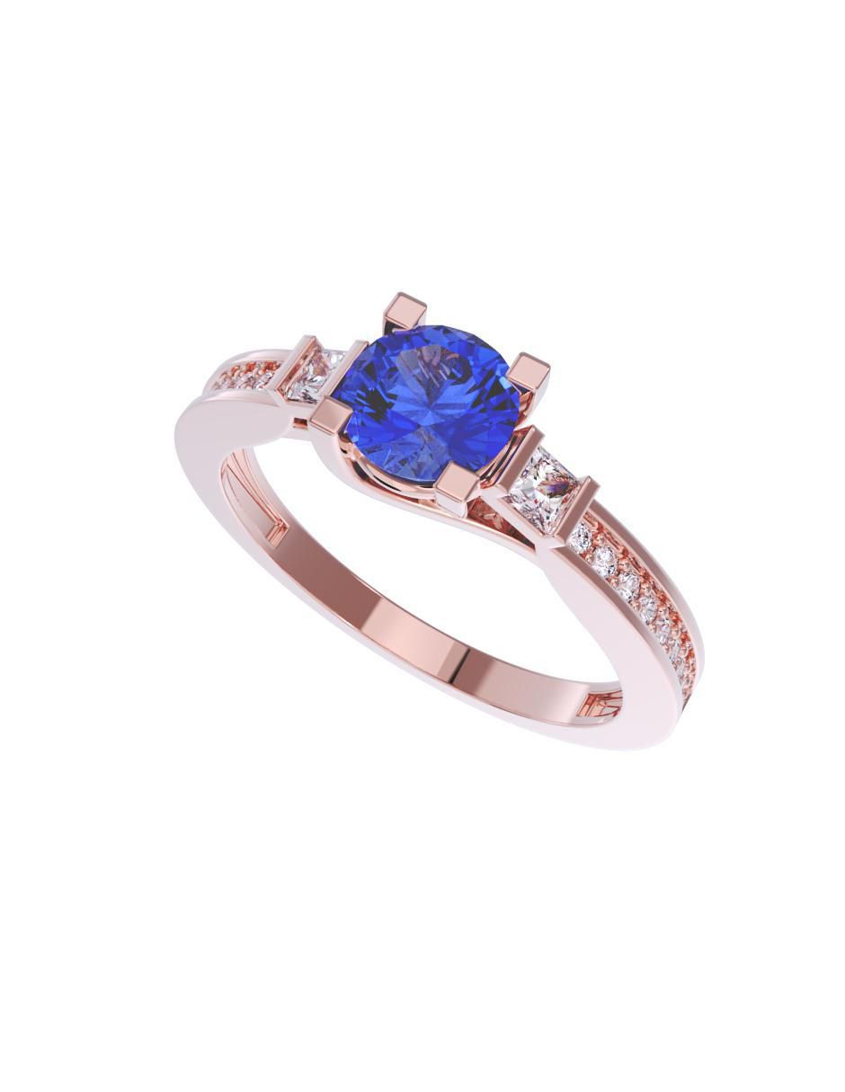 Anillo de compromiso de oro 14 k 4