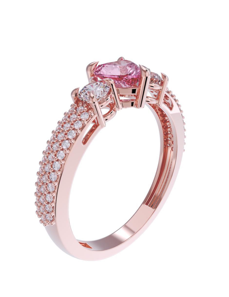Anillo de compromiso de oro 14 k 3