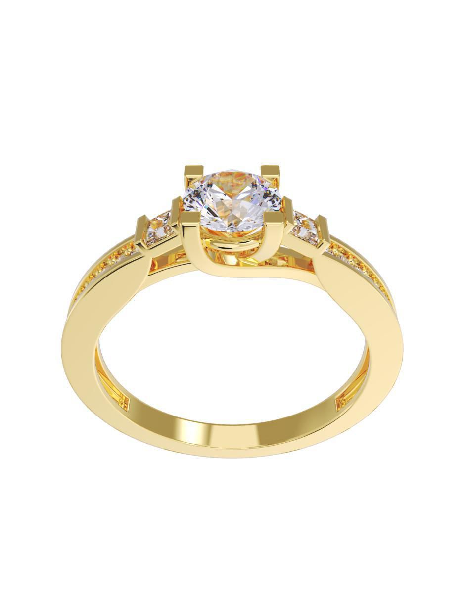 Anillo de compromiso "de" oro 14 k fonelli sin familia zirconia