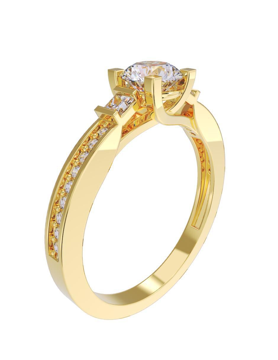 Anillo de compromiso "de" oro 14 k fonelli sin familia zirconia