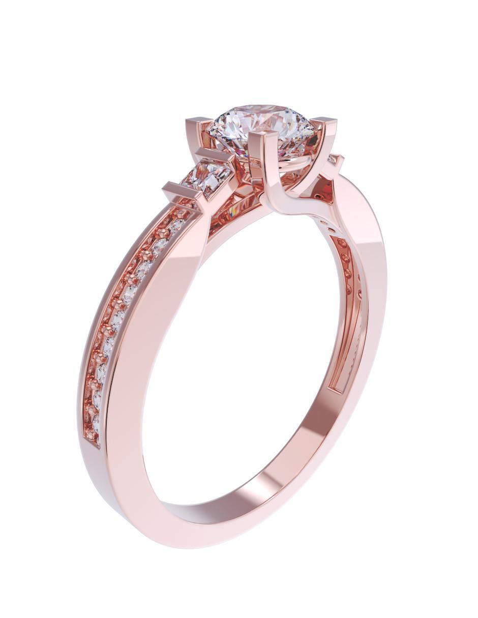 Anillo de compromiso de oro 14 k 3