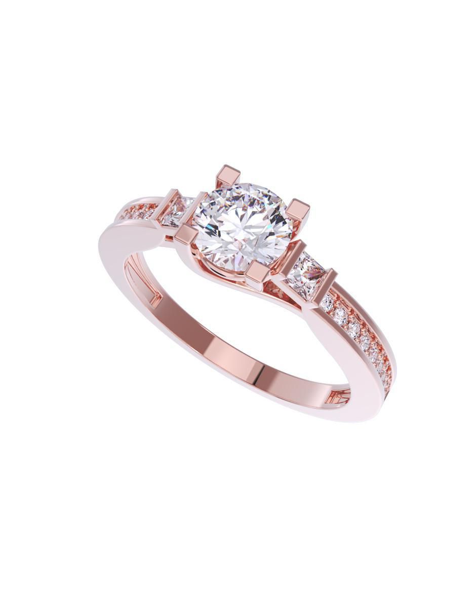Anillo de compromiso de oro 14 k 4