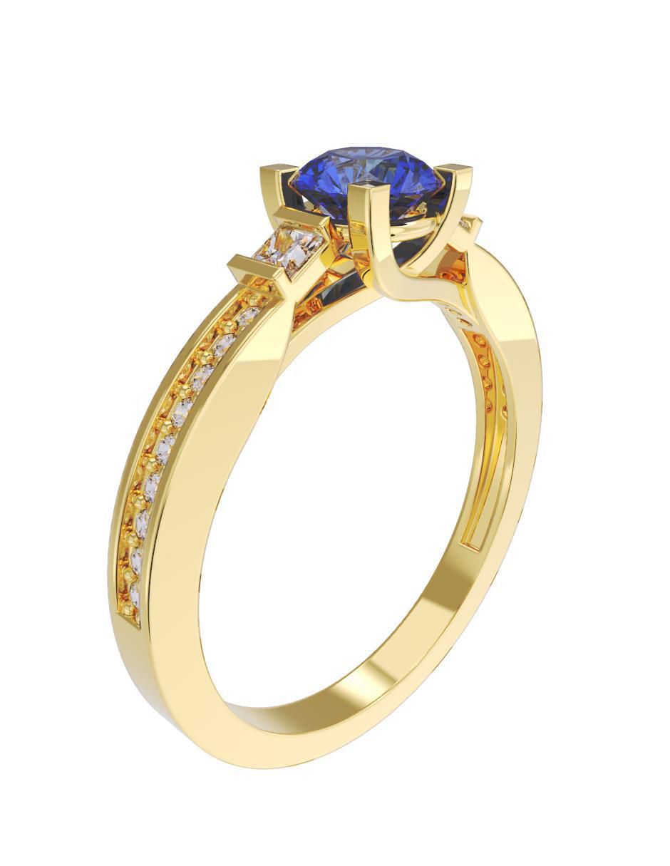 Anillo de compromiso "de" oro 14 k fonelli sin familia zirconia